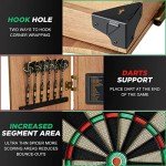 Hanbramo Dart Board, Decorative Dart Board Cabinet Set [12*Soft Tip Darts], Electronic Dart Board - Wooden Cabinet Doors with Integrated Scoreboard for Family Game Rooms (Apricot)