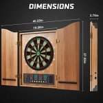 Hanbramo Dart Board, Decorative Dart Board Cabinet Set [12*Soft Tip Darts], Electronic Dart Board - Wooden Cabinet Doors with Integrated Scoreboard for Family Game Rooms (Apricot)