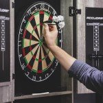 Accudart Dartboard Set with LED Cabinet, 2 Scoring Chalkboards, Chalk, Eraser and 6 Darts