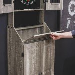 Accudart Dartboard Set with LED Cabinet, 2 Scoring Chalkboards, Chalk, Eraser and 6 Darts