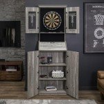Accudart Dartboard Set with LED Cabinet, 2 Scoring Chalkboards, Chalk, Eraser and 6 Darts