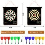 Gitus Magnetic Dart Board Indoor Outdoor Games for Kids with 12 Darts, Gifts for Teenage Boys Teen Boys Gifts Ideas Toys Gifts for 8 9 10 11 12 13 Year Old Boys Game Room Decor
