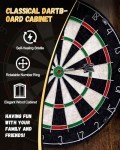 Yirinatek Sisal Dart Board Cabinet Sets, Decorative Dart Boards for Adults [12*Steel Darts] - Wooden Dartboard Cabinet with Integrated Scoreboard for Family Game Rooms (Vintage)