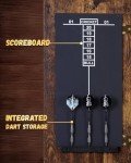 Yirinatek Sisal Dart Board Cabinet Sets, Decorative Dart Boards for Adults [12*Steel Darts] - Wooden Dartboard Cabinet with Integrated Scoreboard for Family Game Rooms (Vintage)