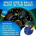 National Geographic Kids Glow in The Dark Dart Board for Kids - Dart Ball Game Set with 28" Reversible, Glowing Dartboard and Sticky Balls, Indoor Games for Kids, Kids Darts Game, Kid Dart Board