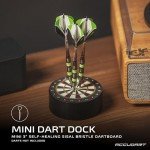 Accudart Mini Dart Dock - 3" Self Healing Sisal Dartboard - Official Mini Replica - Store Your Darts Anywhere - Darts Not Included, Black