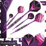 Himmbods Soft Tip Darts Set 3 Aluminum Shaft Professional Darts Plastic Tip Sets 2BA Replacement Tips + Extra 3 Dart Flights 3 Replace Plastic Shafts for Electronic Dart Board (Purple)