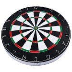 GOTHINK Regulation Bristle Steel Tip Dartboard Starter Set, 17.5" Inch Staple-Free Bullseye, Rotating Number Ring, Metal Radial Spider Wire, Professional Dartboard with 6 Darts (3 Blue & 3 Red)