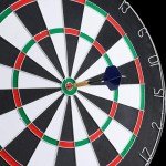 GOTHINK Regulation Bristle Steel Tip Dartboard Starter Set, 17.5" Inch Staple-Free Bullseye, Rotating Number Ring, Metal Radial Spider Wire, Professional Dartboard with 6 Darts (3 Blue & 3 Red)