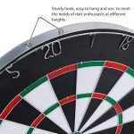 GOTHINK Regulation Bristle Steel Tip Dartboard Starter Set, 17.5" Inch Staple-Free Bullseye, Rotating Number Ring, Metal Radial Spider Wire, Professional Dartboard with 6 Darts (3 Blue & 3 Red)