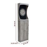 Hathaway Westwood Free-Standing Set-Includes 18, Steel-Tip Darts-Perfect for Family Game Rooms, Basements, Home Bars Dartboard Cabinet, Driftwood