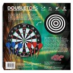 Shot! - DoubleTops Dartboard Game | 2-in-1, Tournament Size | Easy to Hang | Includes 6 Steel Tip Darts | Professional Dart Board, Darts Board Set, Game for Adults, Red, Sisal