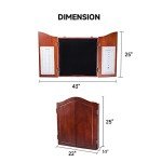 GSE Games & Sports Expert Professional Solid Wood Classic Official Size Dartboard Cabinet with Dart Scoreboard for Game Room. Dartboard & Darts Not Included (Deluxe Walnut)