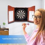 GSE Games & Sports Expert Professional Solid Wood Classic Official Size Dartboard Cabinet with Dart Scoreboard for Game Room. Dartboard & Darts Not Included (Deluxe Walnut)