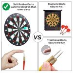 Theefun Safety Dart Board Set -16 Inch Rubber Dartboard Game with 6 Soft Tip Darts for Men Women, Party, Office Family Leisure Sport