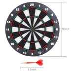 Theefun Safety Dart Board Set -16 Inch Rubber Dartboard Game with 6 Soft Tip Darts for Men Women, Party, Office Family Leisure Sport