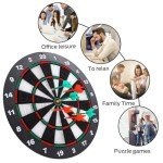 Theefun Safety Dart Board Set -16 Inch Rubber Dartboard Game with 6 Soft Tip Darts for Men Women, Party, Office Family Leisure Sport