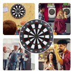 Theefun Safety Dart Board Set -16 Inch Rubber Dartboard Game with 6 Soft Tip Darts for Men Women, Party, Office Family Leisure Sport