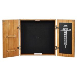 VEVOR Dartboard Cabinet, Solid Wood Dartboard Cabinet Set, Official Size Hideaway Cabinet with Socreboard and Accessories, Features Easy Assembly, Perfect for Cricket Games (Dartboard Not Included)