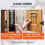 VEVOR Dartboard Cabinet, Solid Wood Dartboard Cabinet Set, Official Size Hideaway Cabinet with Socreboard and Accessories, Features Easy Assembly, Perfect for Cricket Games (Dartboard Not Included)