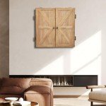 VEVOR Dartboard Cabinet, Solid Wood Dartboard Cabinet Set, Official Size Hideaway Cabinet with Socreboard and Accessories, Features Easy Assembly, Perfect for Cricket Games (Dartboard Not Included)