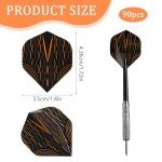 KALIONE 90Pcs Dart Flights Standard Dart Flights Durable PET Dart Flights for Soft Tip Steel Tip(Color B)