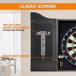 Pennpliy Dart Board Cabinet Set with 18" Dartboard, Bristle Professional Dart Boards for Adults with 6 Steel Tip Darts with Rotating Number Ring and Scoreboards, for Game Rooms, Man Caves, Home Bars
