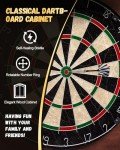 Yirinatek Sisal Dart Board Cabinet Sets, Decorative Dart Boards for Adults [12*Steel Darts] - Wooden Dartboard Cabinet with Integrated Scoreboard for Family Game Rooms (Coffee)