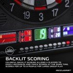 Accudart Apollo Electronic Dartboard Cabinet - 38 Game Modes - 137 Game Variations - Advanced Features - Colorful Backlit Scoring - Cricket X/O Scoring - Integrated Black Woodgrain Doors