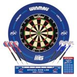 WINMAU Blade 6 PDC Dartboard Surround Set with Darts Oche Stripe and Checkout Card
