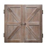 Howard Knox Farmhouse Rustic Barn Darboard Cabinet w/Chalkboard & Dart Holders