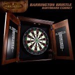 Barrington Billiards Chatham Wood Dartboard Cabinet With 18” Bristle Dartboard and Steel Tip Dart Set