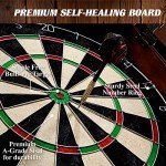 Barrington Billiards Chatham Wood Dartboard Cabinet With 18” Bristle Dartboard and Steel Tip Dart Set