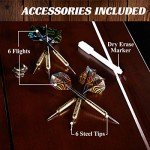 Barrington Billiards Chatham Wood Dartboard Cabinet With 18” Bristle Dartboard and Steel Tip Dart Set