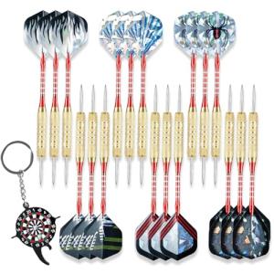 18PCS Darts Metal Tips, Aluminum Shaft Professional Metal Tip Dart Set, Large Capacity Steel Tip Darts Set, Perfect Dart Board Gift.CHRDW