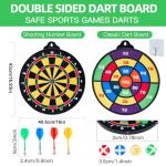 moopok Large Size 16in 2in1 Magnetic Dart Board for Kids and Adult,with 12 Magnetic Darts+12Sticky Balls,Safe Dart Game Set for 3-12 Year Old Kids and Adults,Fun Family Game Friends Gifts