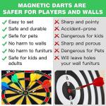 moopok Large Size 16in 2in1 Magnetic Dart Board for Kids and Adult,with 12 Magnetic Darts+12Sticky Balls,Safe Dart Game Set for 3-12 Year Old Kids and Adults,Fun Family Game Friends Gifts