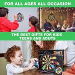 moopok Large Size 16in 2in1 Magnetic Dart Board for Kids and Adult,with 12 Magnetic Darts+12Sticky Balls,Safe Dart Game Set for 3-12 Year Old Kids and Adults,Fun Family Game Friends Gifts