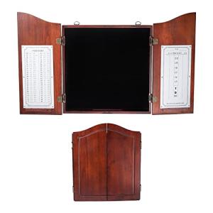 GSE Games & Sports Expert Professional Solid Wood Classic Official Size Dartboard Cabinet with Dart Scoreboard for Game Room. Dartboard & Darts Not Included (Deluxe Walnut)
