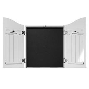 Mission Darts Heavy Duty Deluxe Wooden Dartboard Cabinet, White, (CAB011)