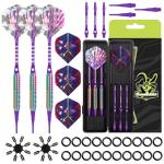 MageRabbit Darts Plastic Tip Set 3pcs with Carrying Case+6 Dart Flights+6pcs Shafts+6pcs Dart Soft Tip+Dart Tools, Professional Soft Darts,Plastic Darts for Electronic Dart Board