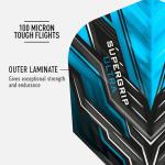 Harrows SUPERGRIP Ultra Flights| Set of x5 Premium Extra Strong Dart Flight Bag (15 Flights) (Blue)