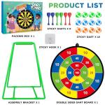 Large Dart Board for Kids with Stand, Double Sided Kids Dart Board with 12 Sticky Balls and Darts,Family Party Party Supplies for Kids, Gift for Boys Toddlers 3 4 5 6 7+ Year Old Birthday Christmas