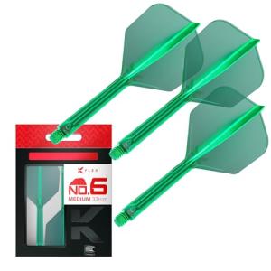 K-Flex No. 6 Green Dart Flights & Shafts - 3 Pack