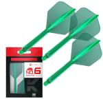 K-Flex No. 6 Green Dart Flights & Shafts - 3 Pack