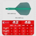 K-Flex No. 6 Green Dart Flights & Shafts - 3 Pack