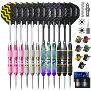 Turnart Professional Steel Tip Darts Set, 12 Pcs