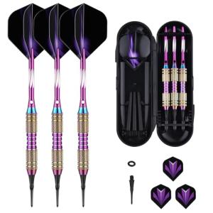 Rainbow Brass Soft Tip Darts Set with Accessories