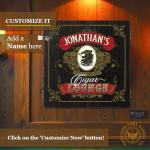 THOUSAND OAKS BARREL CO. | Personalized Dart Board Cabinet Set for Adults with 6 Steel Tip Darts (Cigar Lounge Dartboard)