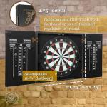 THOUSAND OAKS BARREL CO. | Personalized Dart Board Cabinet Set for Adults with 6 Steel Tip Darts (Cigar Lounge Dartboard)
